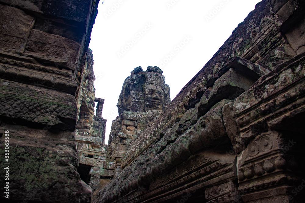 Fototapeta premium A beautiful view of Bayon temple at Siem Reap, Cambodia.