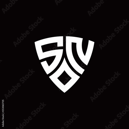 SN monogram logo with modern shield style design template