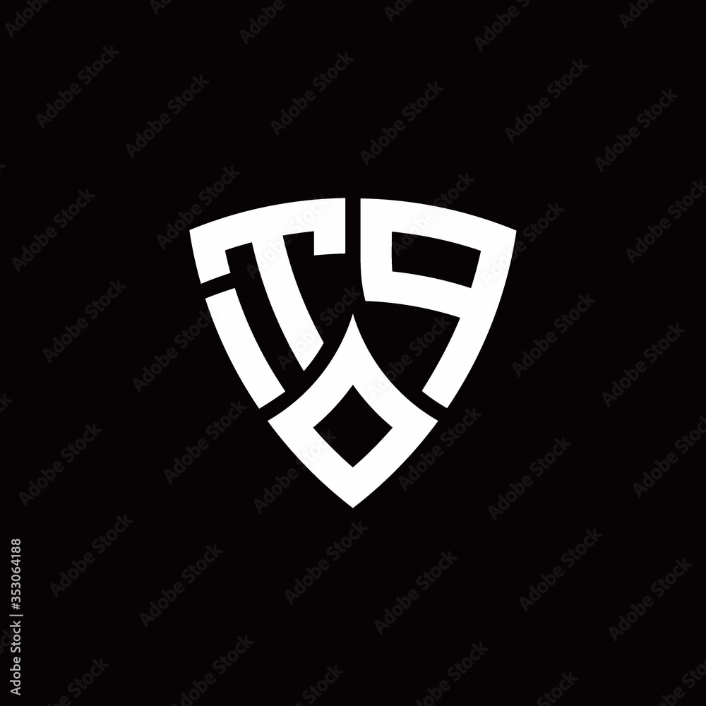 TP monogram logo with modern shield style design template TP monogram logo with modern shield style design template