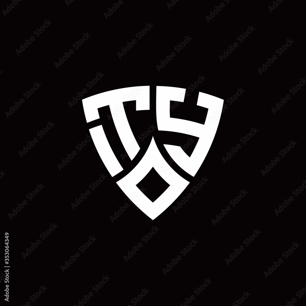 TY monogram logo with modern shield style design template TY monogram logo with modern shield style design template