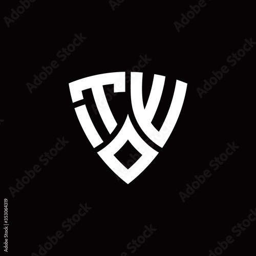 TW monogram logo with modern shield style design template