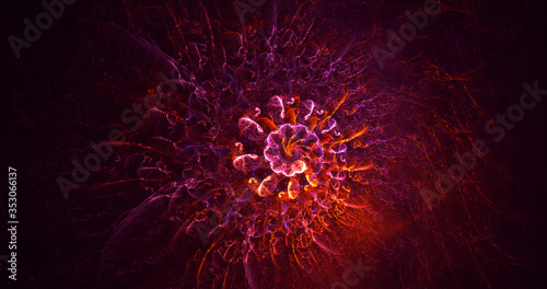 3D rendering abstract colorful fractal light background