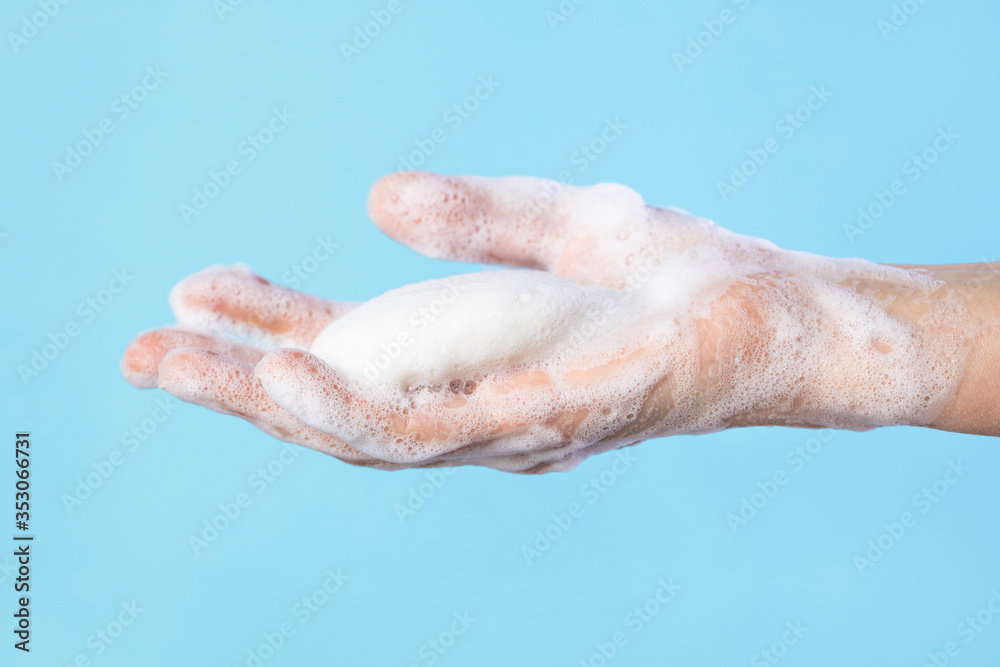 Woman washing hands