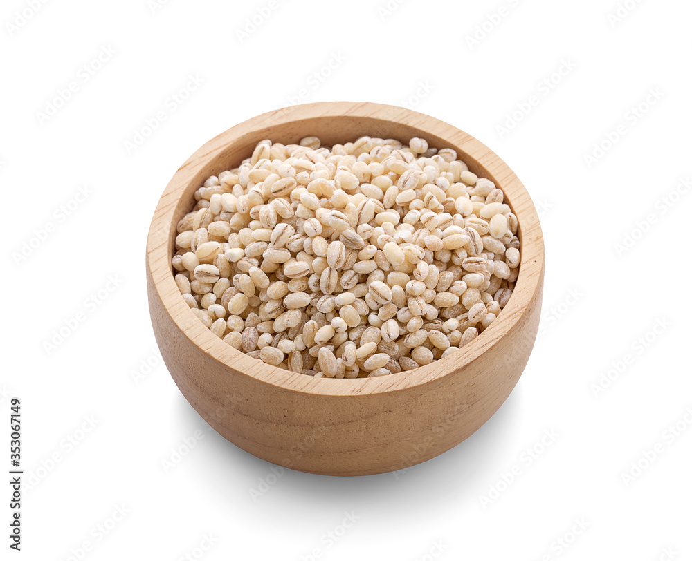 Cereal grains , seeds, beans on wooden bowl Cereal grains , seeds, beans on wooden bowl