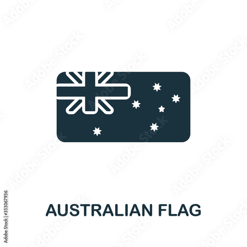 Australian Flag icon from australia collection. Simple line Australian Flag icon for templates, web design and infographics