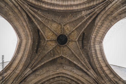 Dome architecture of a classical European church 