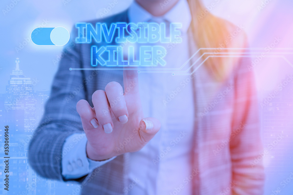 Word writing text Invisible Killer. Business photo showcasing presence into the air of a substance which are harmful Word writing text Invisible Killer. Business photo showcasing presence into the air of a substance which are harmful