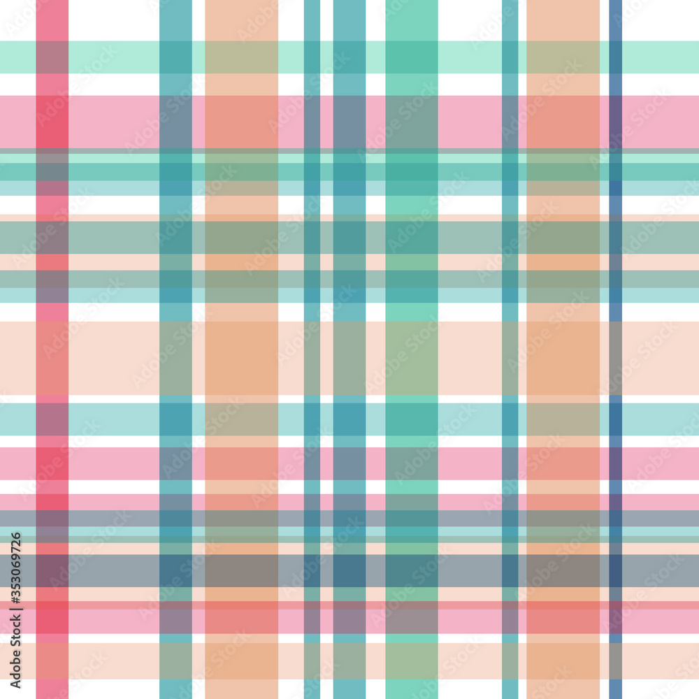 Obraz premium plaids vector seamless repeat pattern.70's color palette