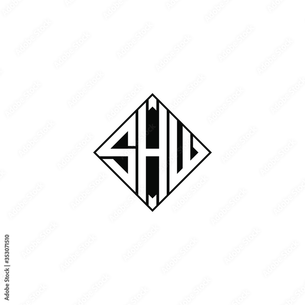 shw letter original monogram logo design shw letter original monogram logo design