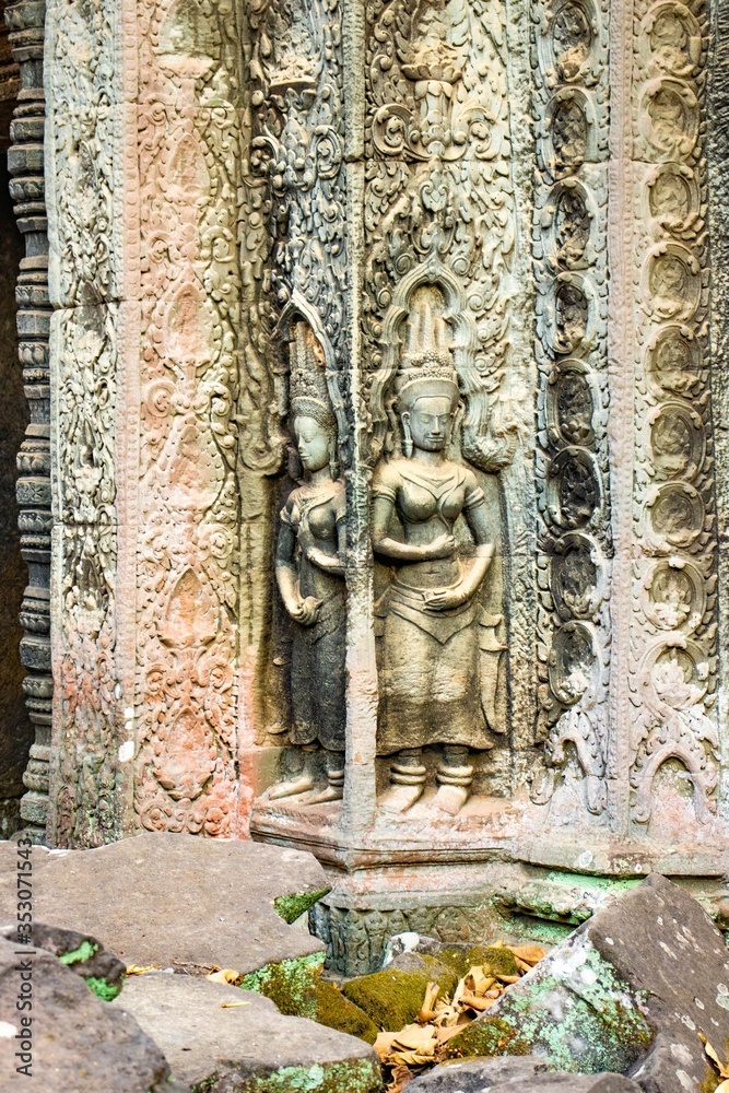 A beautiful view of Ta Phrom temple at Siem Reap, Cambodia.