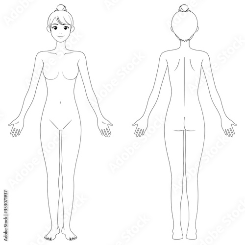 女性　裸　全身　美容　1色
