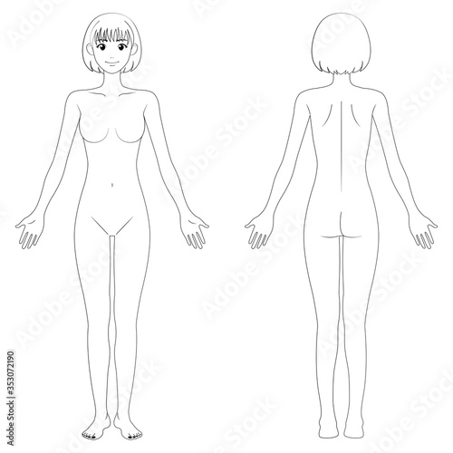 女性　裸　全身　美容　1色
