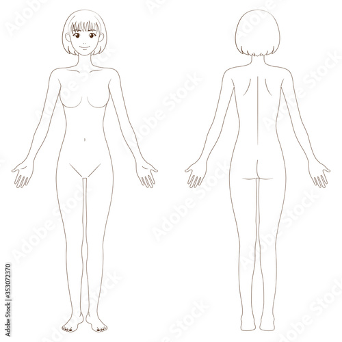 女性　裸　全身　美容　1色
