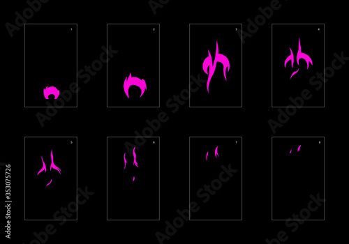 Poison explosion effect. Explosion Animation effect. Animation Sprite sheet for games, cartoon or animation. vector style animation effect 1054.