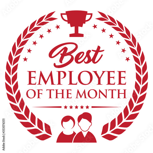 Best Employee of The Month. Vector Icon.