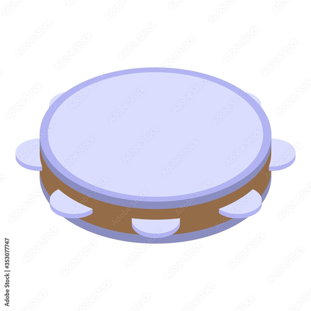 Tambourine icon. Isometric of tambourine vector icon for web design isolated on white background Tambourine icon. Isometric of tambourine vector icon for web design isolated on white background