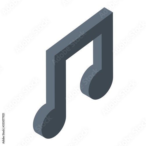 Musical note icon. Isometric of musical note vector icon for web design isolated on white background