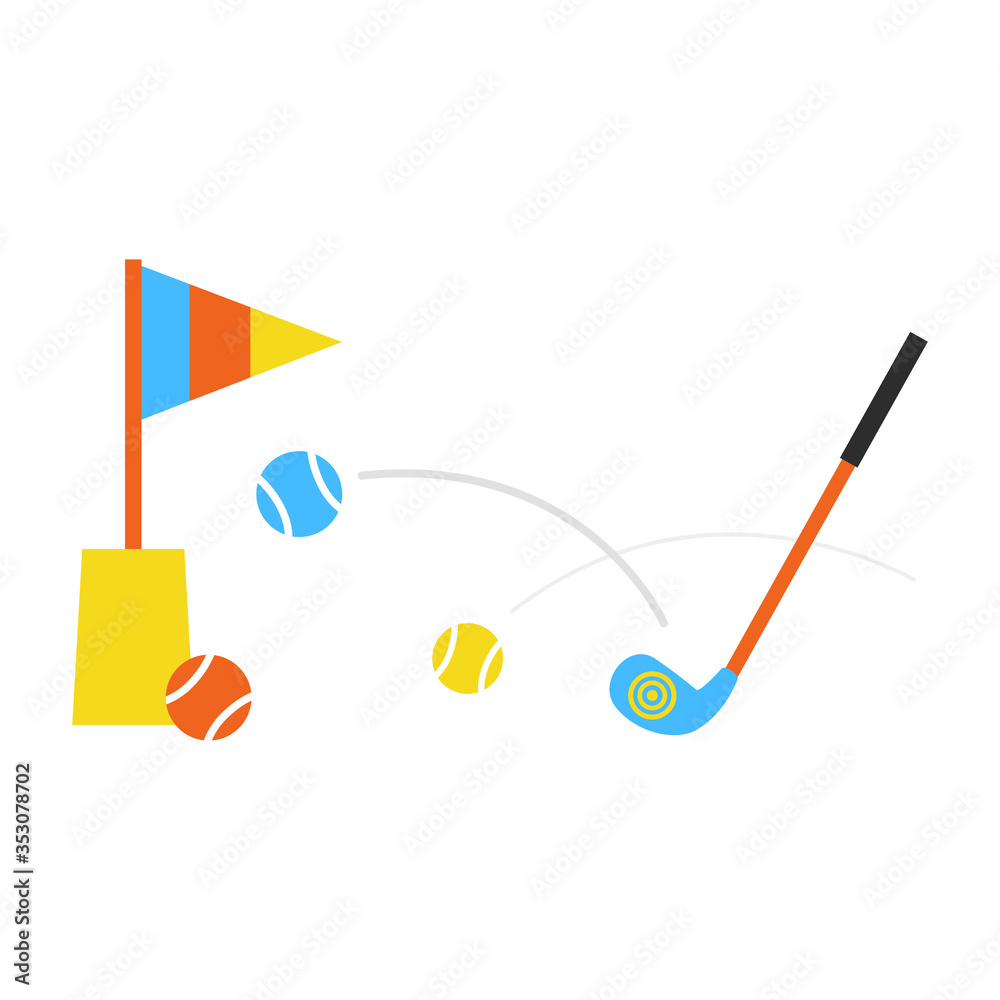 カラフルで楽しそうなスナッグゴルフゲームのイラスト Stock Vector Adobe Stock