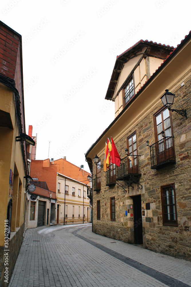 street and buildings in astorga (spain)
