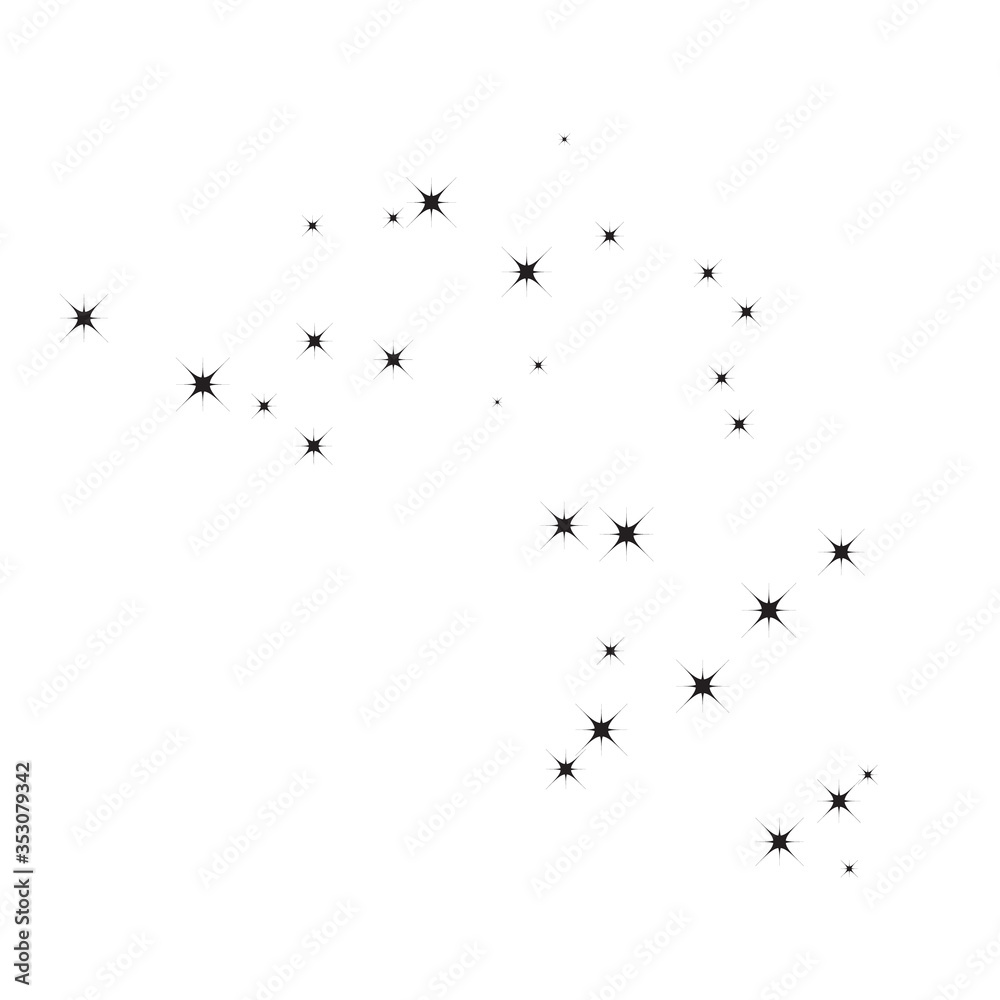 Obraz premium Fireworks star random source stream. Falling Star. Stars on a white background.