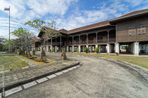 Old Thai style building of Trat City Museum in Trat, Thailand.