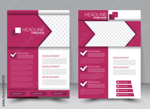 Abstract flyer design background. Brochure template. Can be used for magazine cover, business mockup, education, presentation, report. a4 size with editable elements. Red color.