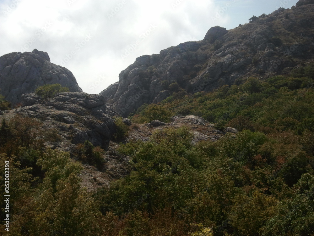 mountain landscape with blue sky