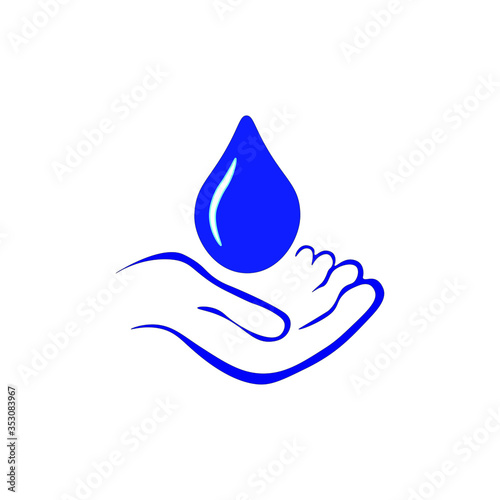 Icon for allergy free and healthy safe product. Dermatologically tested vector label with water drop.