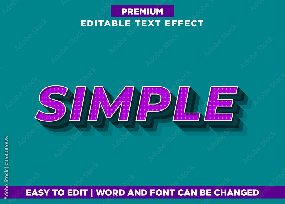 Fototapeta premium Simple Purple text effect. editable font style
