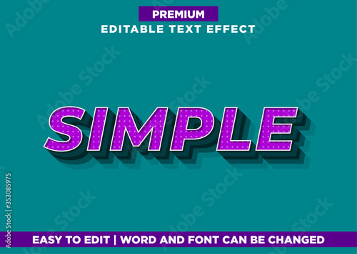 Simple Purple text effect. editable font style