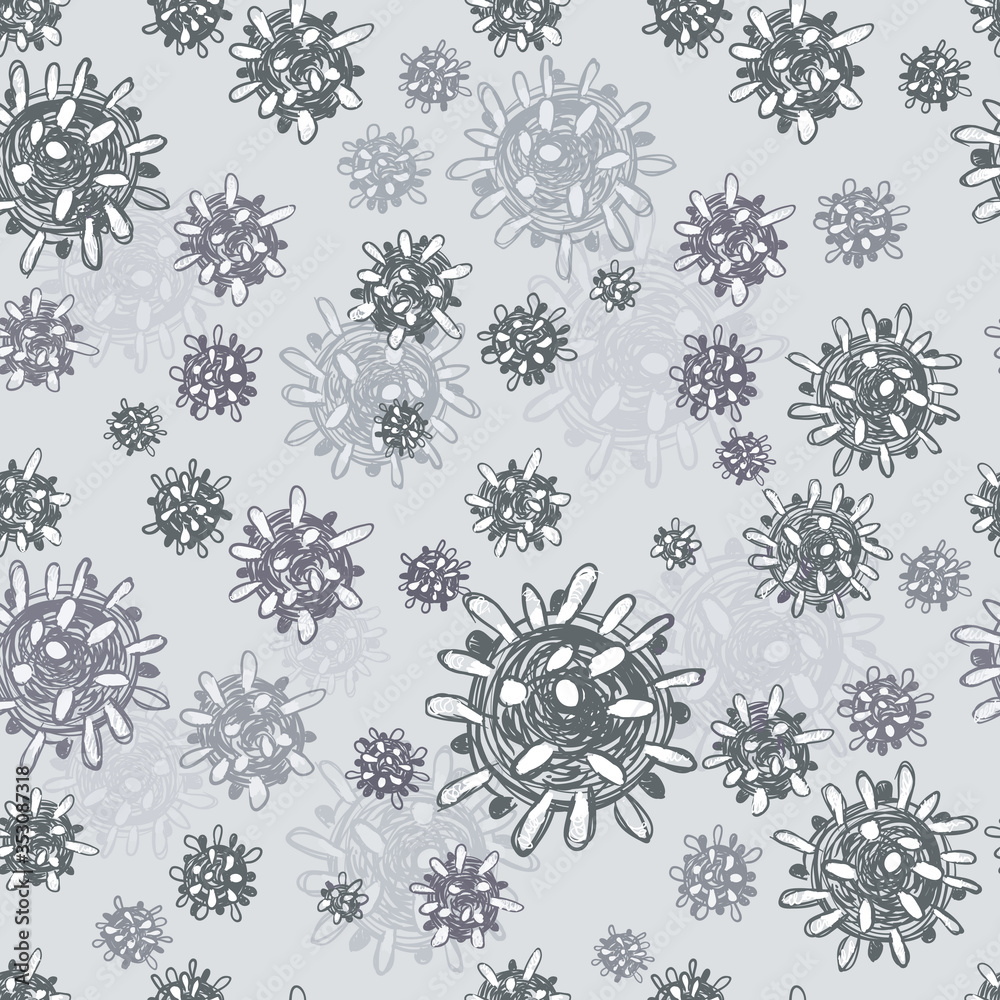 Coronavirus seamless pattern. Recurring viruses Coronavirus seamless pattern. Recurring viruses