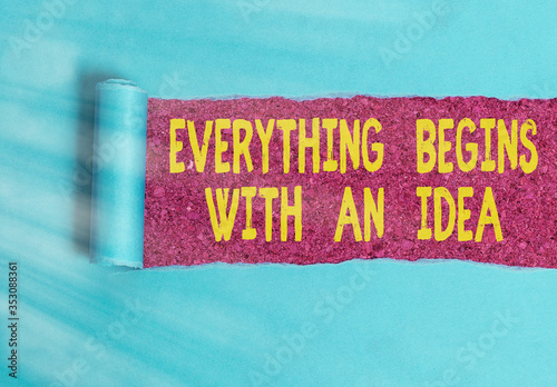 Canvastavla Conceptual hand writing showing Everything Begins With An Idea