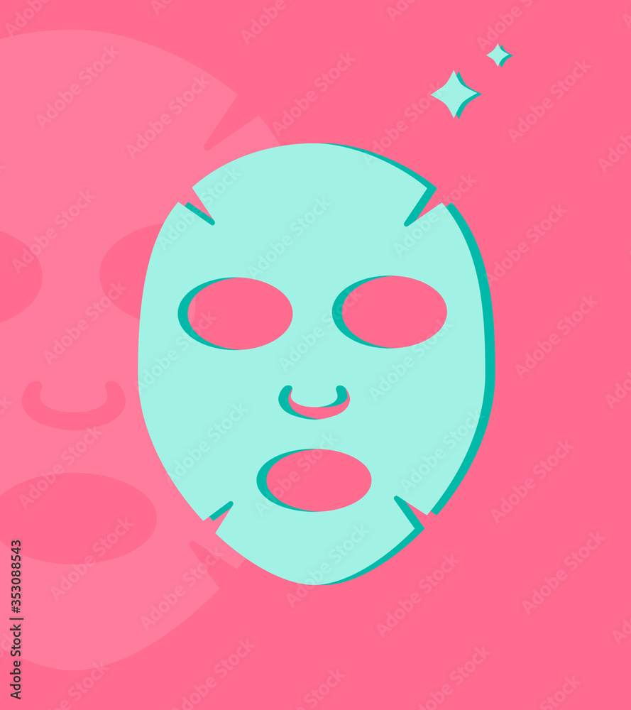 Fototapeta premium Face mask on the pink background.