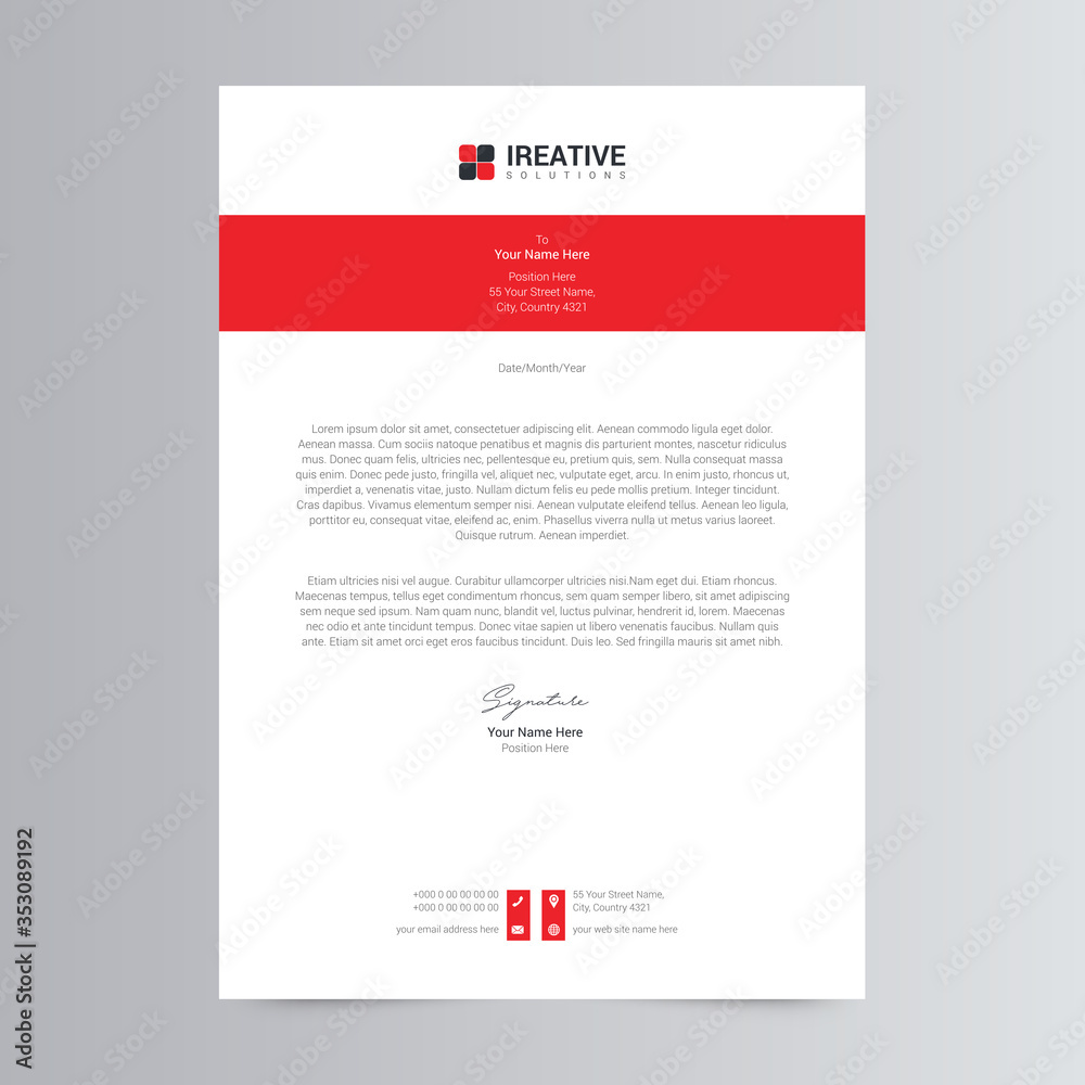 Professional And Modern Letterhead Template Design
Professional And Modern Letterhead Template Design