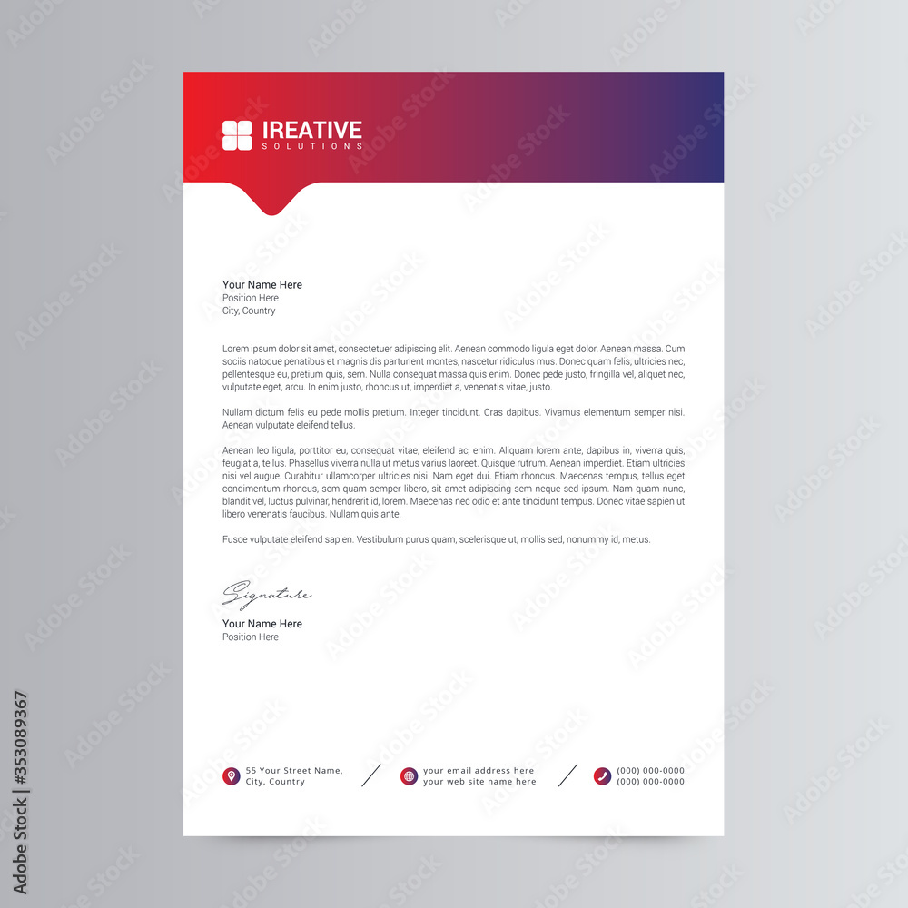 Professional And Modern Letterhead Template Design
Professional And Modern Letterhead Template Design