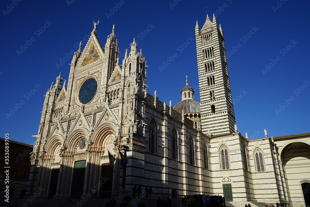 View of the Duomo of Siena , Tuscany, Italy