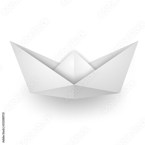 origami boat, paper art style