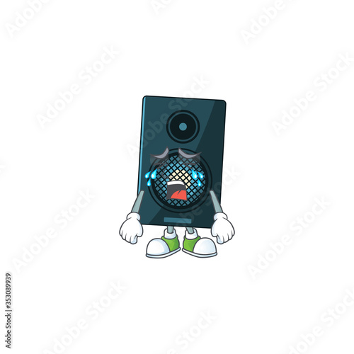 A crying sound system cartoon character drawing concept