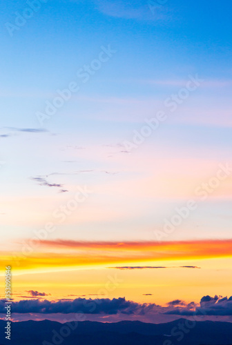 colorful dramatic sky with cloud at sunset.beautiful sky with clouds background