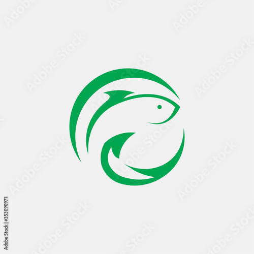 illustration of fish logo abstract color design vector