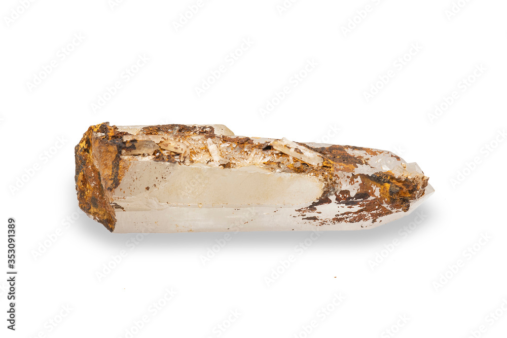 .Milky quartz mineral isolated on white background Stock Photo | Adobe