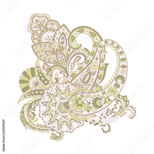 Paisley Floral oriental vector Isolated Pattern
