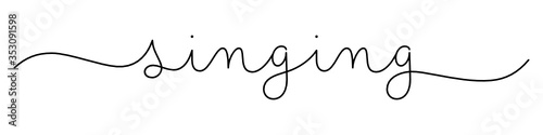 SINGING black vector monoline calligraphy banner with swashes