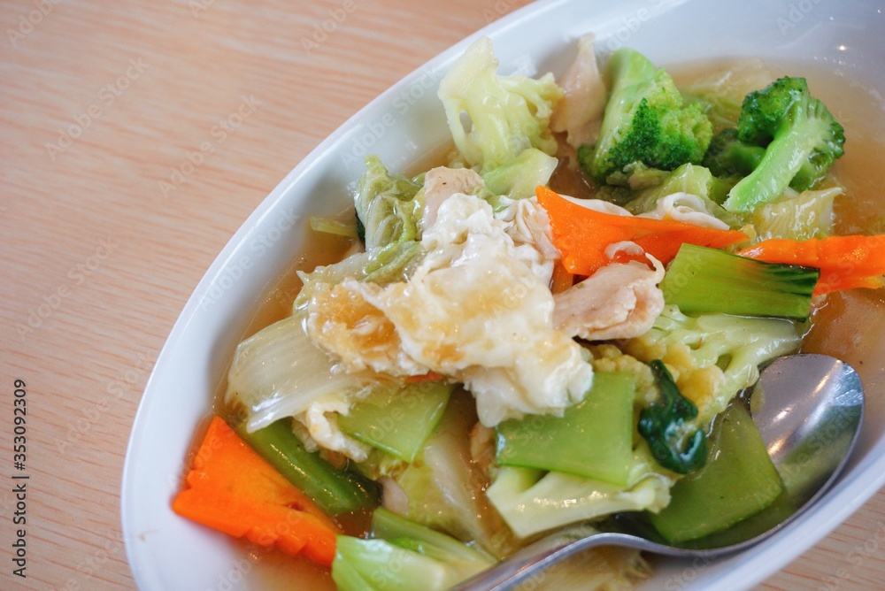 Chinese traditional vegetable cuisine or known as cap cay. Chinese traditional vegetable cuisine or known as cap cay.