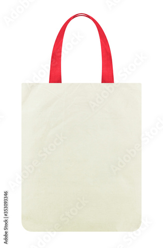 Fabric bag isolated on white background with clipping path
