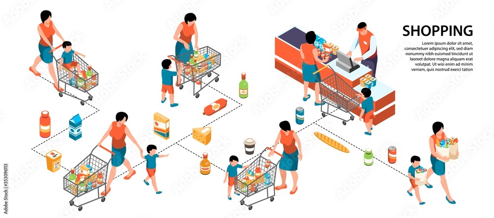 Isometric Supermarket Infographics Isometric Supermarket Infographics