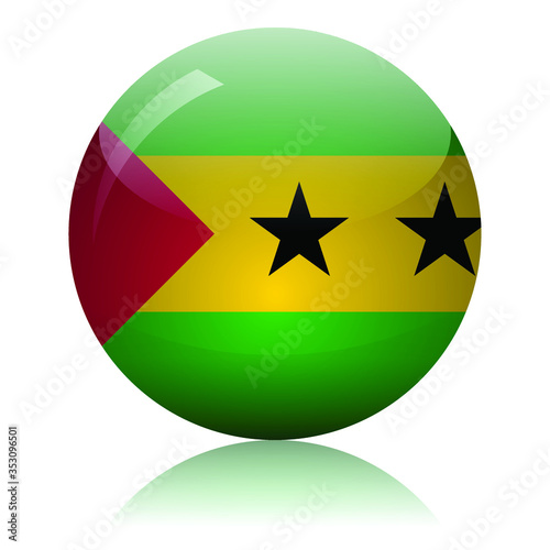 Free Download Sao Tome and Principe flag glass button vector illustration - GFXLoad