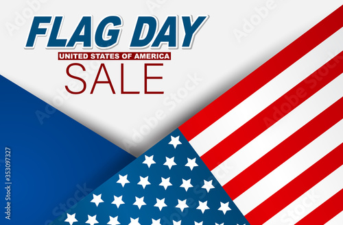 Flag Day USA sale. United States of America national Old Glory, The Stars and Stripes. 14 June American holiday. Vector illustration.