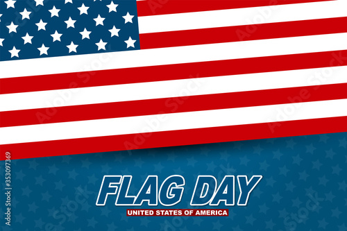 Flag Day USA. United States of America national Old Glory, The Stars and Stripes. 14 June American holiday. Vector illustration.