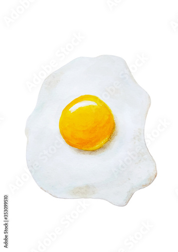 Fried egg isolated on white background